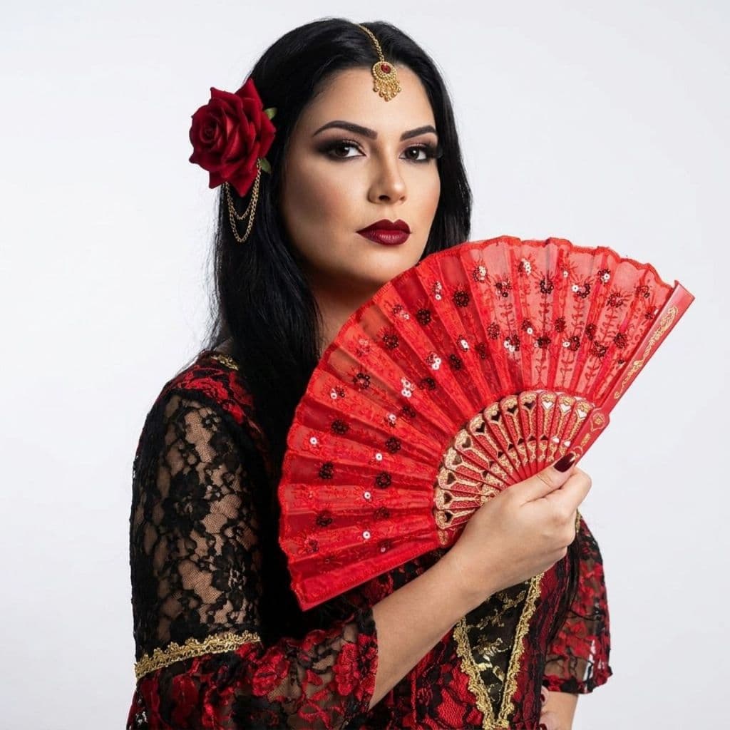 3un Leque Dobrável Luxo Bordado Paetê Glitter Dança Palco Teatro Bolsa Apresentação