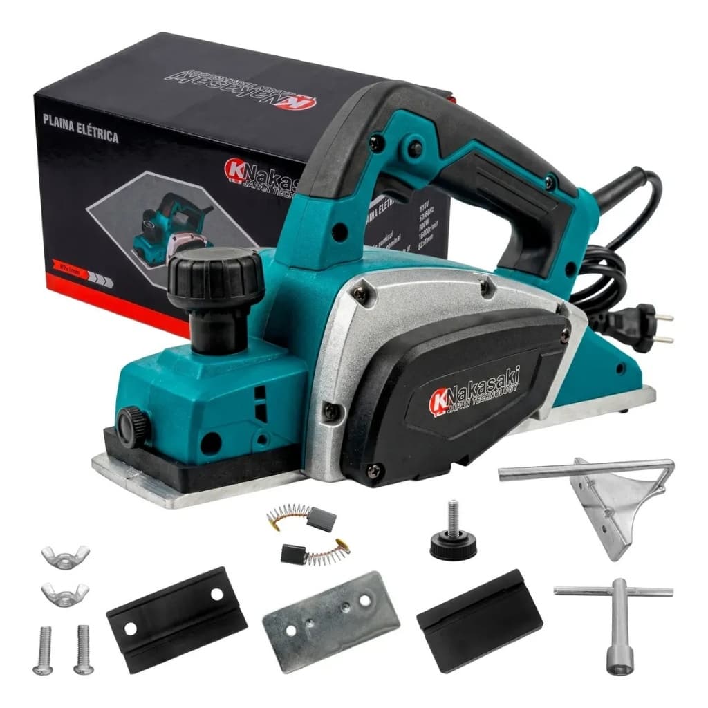 Plaina Eletrica Dupla 900w Profissional 82mm Para Madeira Mdf Com Guia