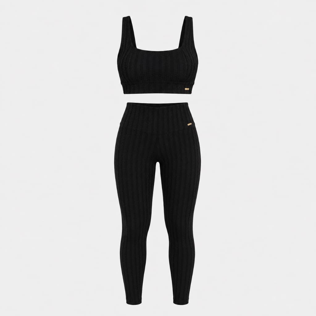 Conjunto Fitness Feminino Top e Legging Cirrê Ikat Academia Confortavél
