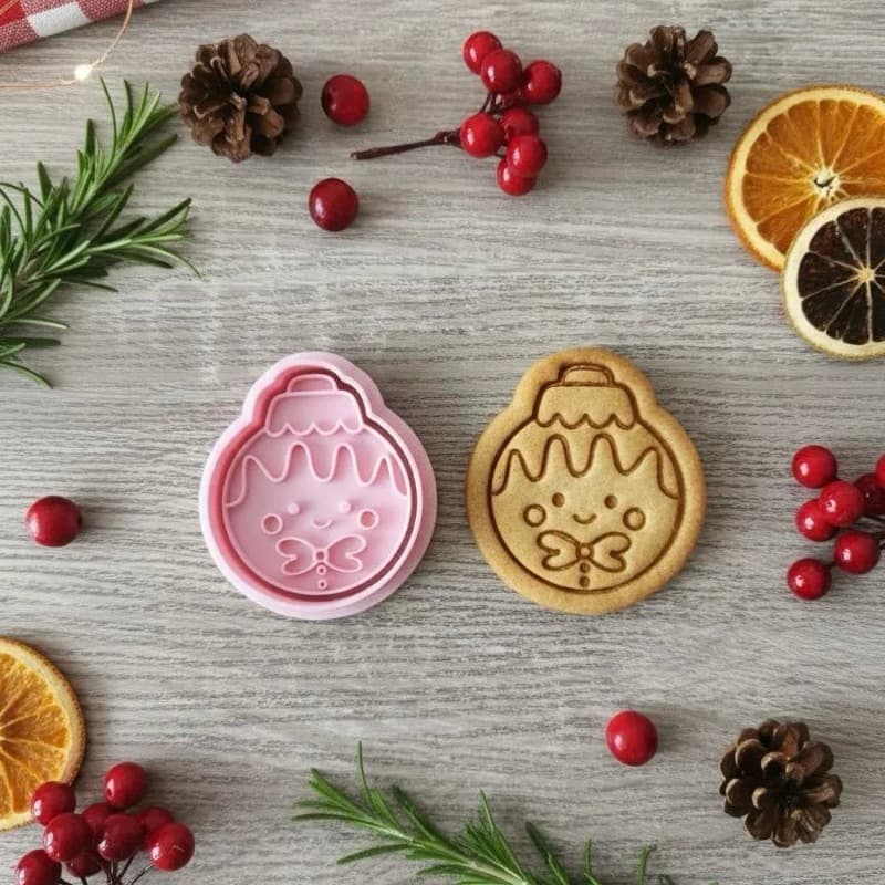Kit 8 Cortadores de Biscoito Natal 3D Cookie Cutter Papai Noel Sino Guirlanda Árvore Boneco de Neve