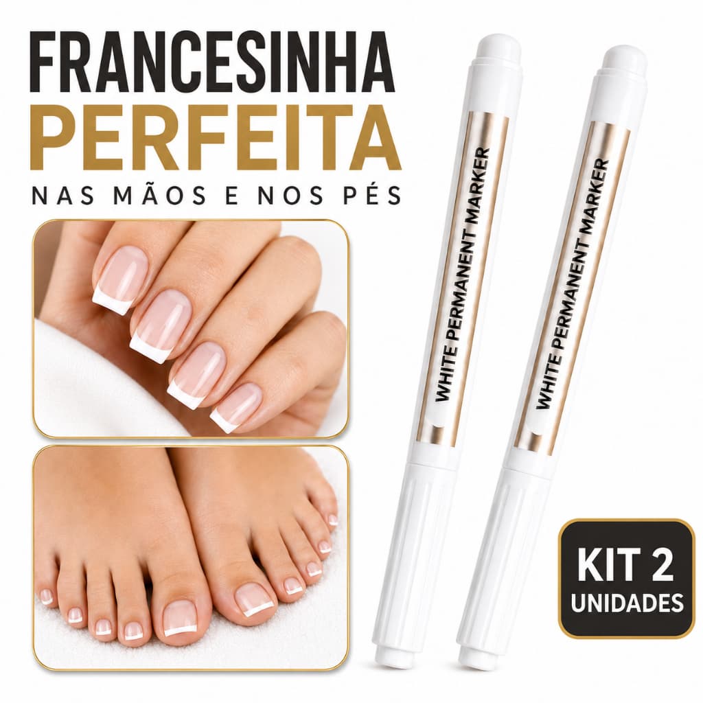 KIT 2 Caneta Francesinha Profissional 1mm – Unhas Perfeitas em Segundos (Kit 2)