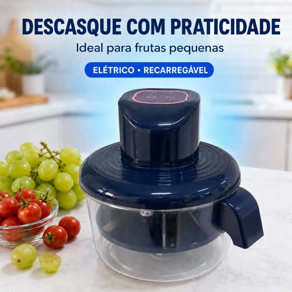 Descascador Elétrico Automático de Alho e Frutas Pequenas Uva Tomate Portátil Recarregável e Multifunciona sem Fio G164