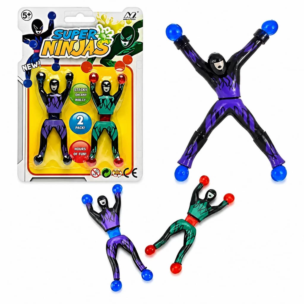 Boneco Super Ninjas Geleca Gruda Parede