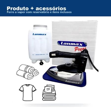 Ferro de Passar Roupas a Vapor Lanmax L-ES-94A Industrial 1000W
