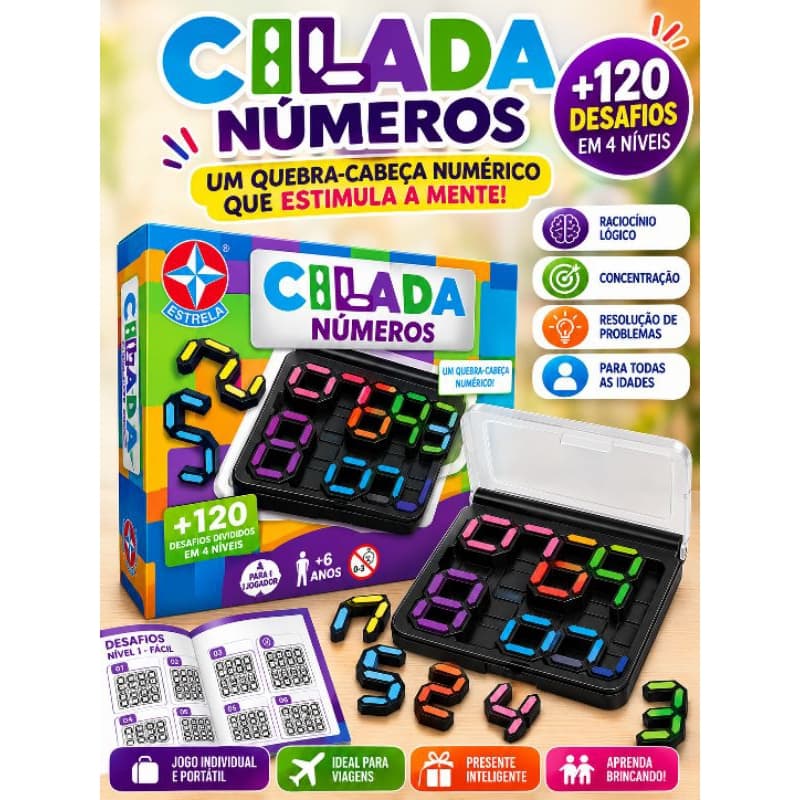Jogo Cilada Números Estrela - um quebra-cabeças numérico! + de 120 desafios divididos em 4 níveis