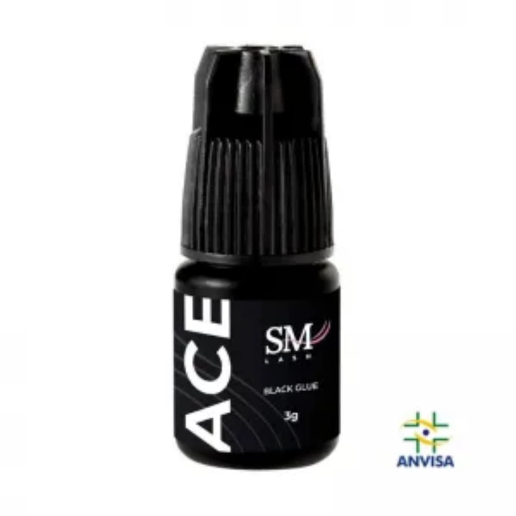 Cola Ace Cílios Sm Lash Black Glue 3g Para Alongamento De Cílios 0,5 a 1s