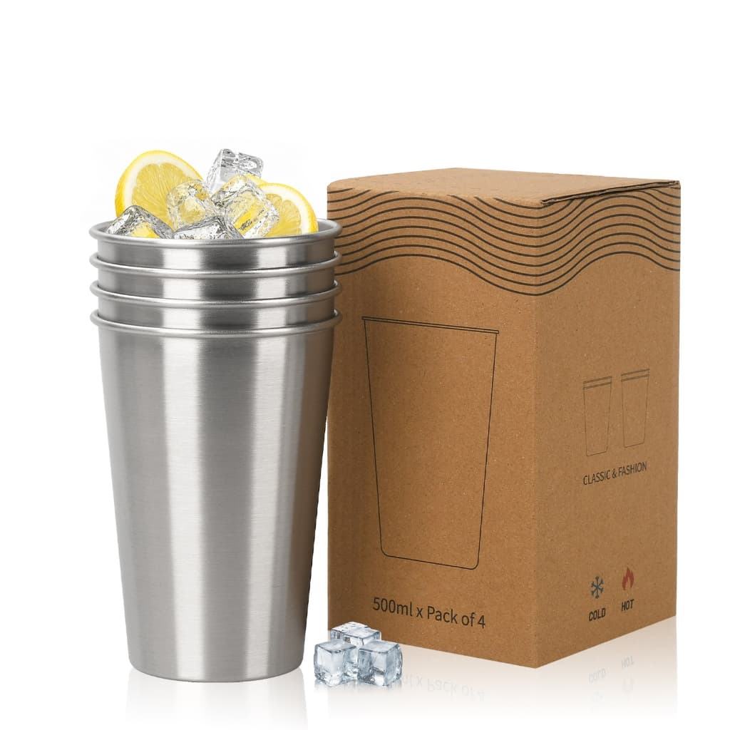 WATERSY Caneca 500ml Kit 4 ou 8 Peças Ideal Churrasco Casa Viagem Ao Ar Livre