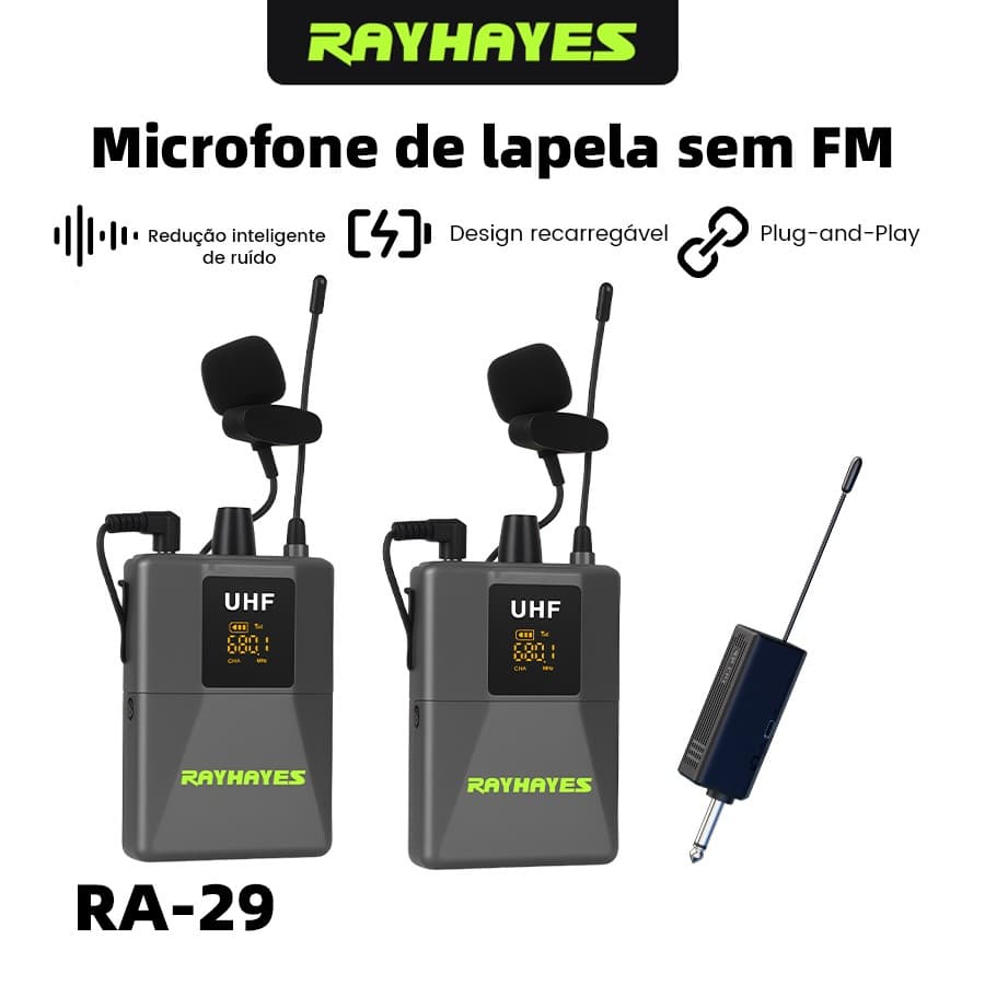 Microfone Sem Fio RAYHAYES RA-29 Profissional Headset para Apresentação e Show Pequeno