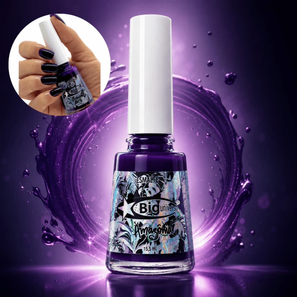 Esmalte Big Universo Açaí Coleção Amazônia 15,5ml Secagem Rápida