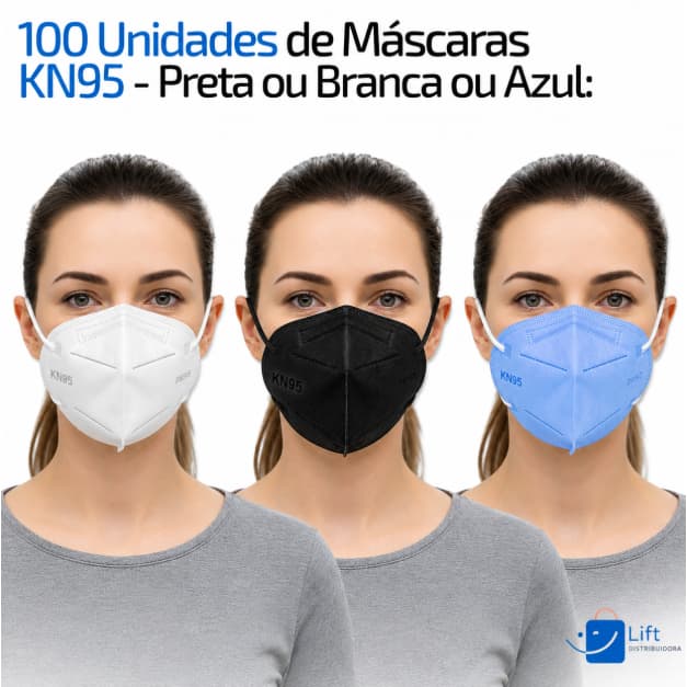 100 Máscara Descartável PFF2 KN95 | Sem Válvula + Proteção e Qualidade!