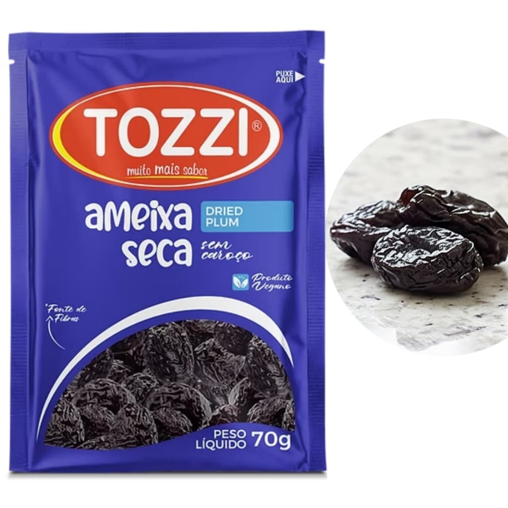 Ameixa Seca S/ Caroço Fruta Sachê Tozzi 70g