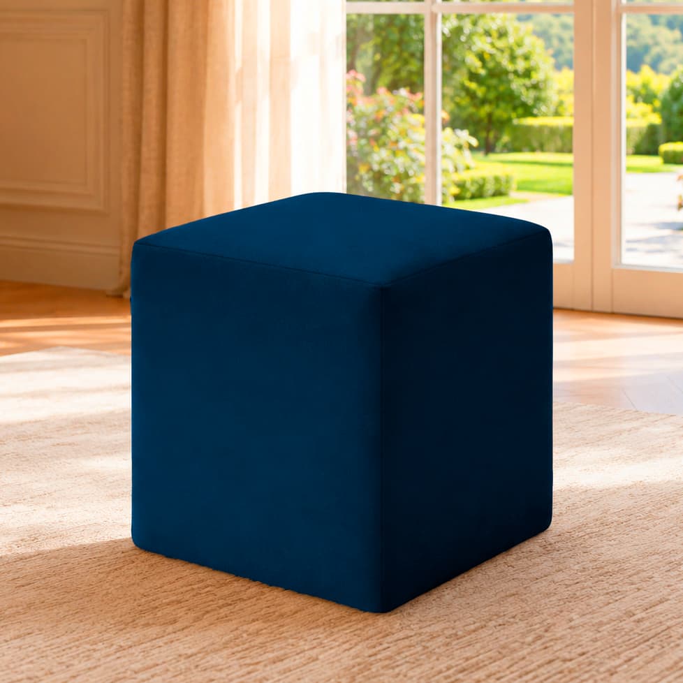 01 Capa Puff Malha Gel Resistente Quadrado Banquinho Banqueta Com Elástico Fácil Instalação
