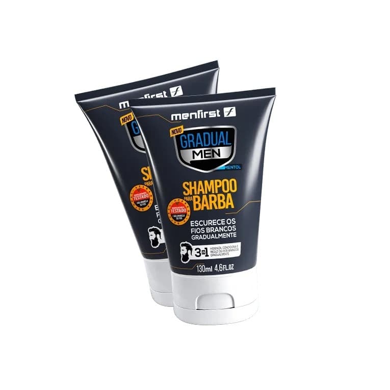 Shampoo Gradual Men Barba Escurecedor Gradual para Barba kit 2 unidades