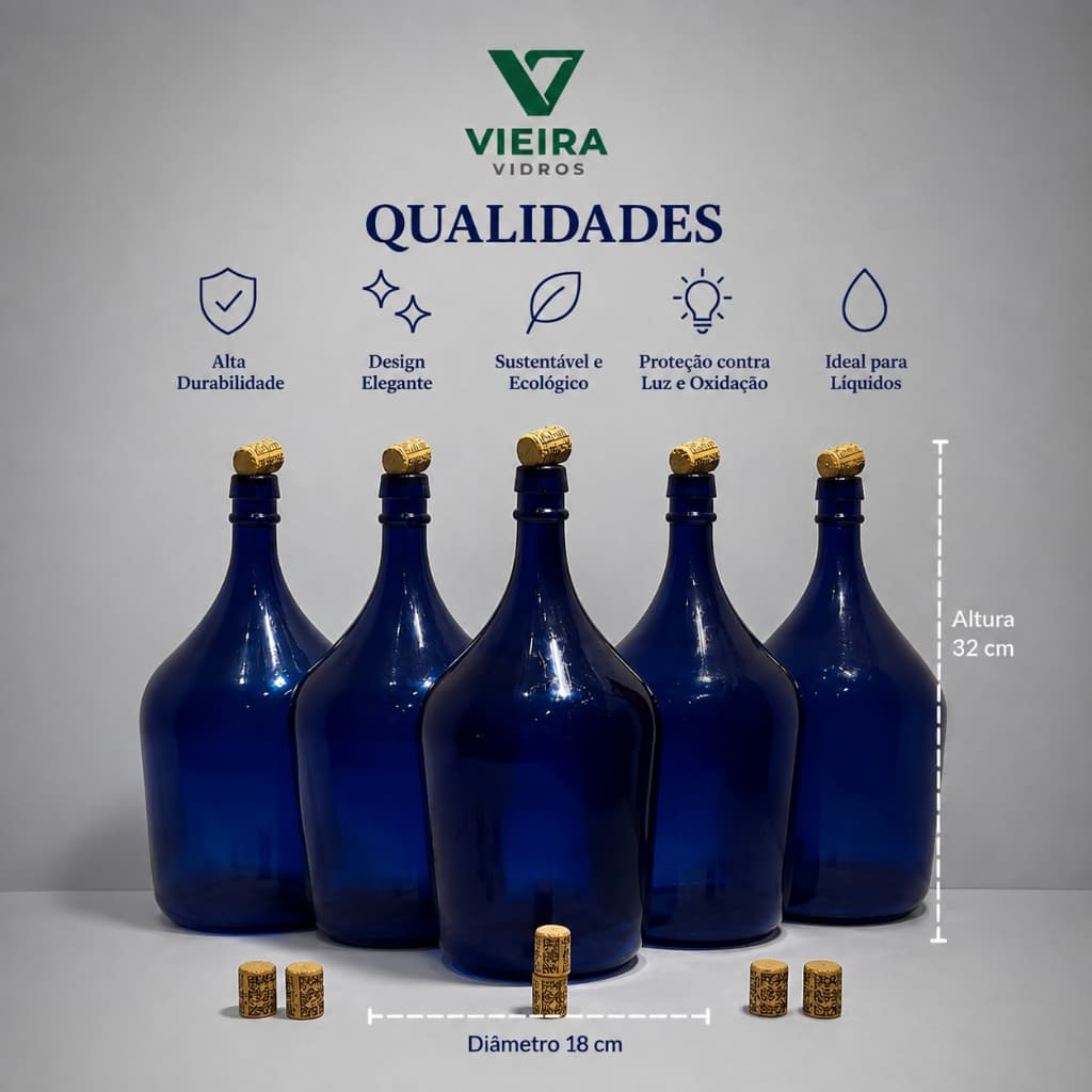 Garrafão AZUL Antiguidade 01UN 4,6LT - Para Decoração e Luminária.