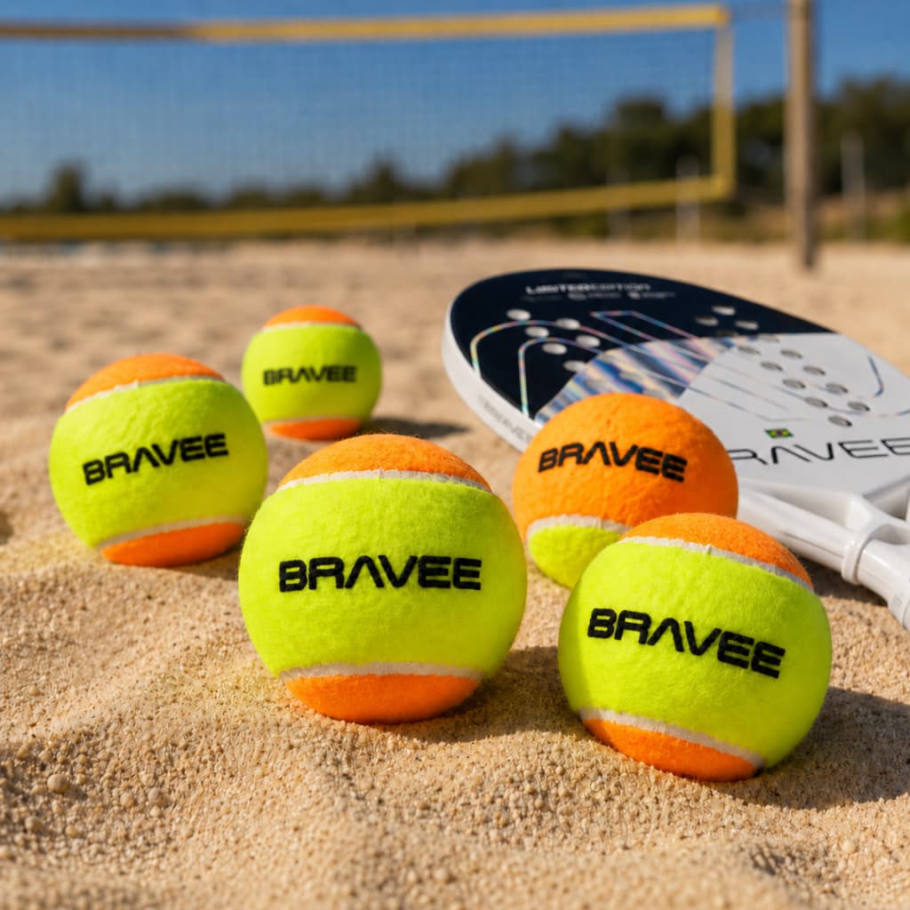 BOLINHA BEACH TENNIS OFICIAL BRAVEE - KIT 6 UN