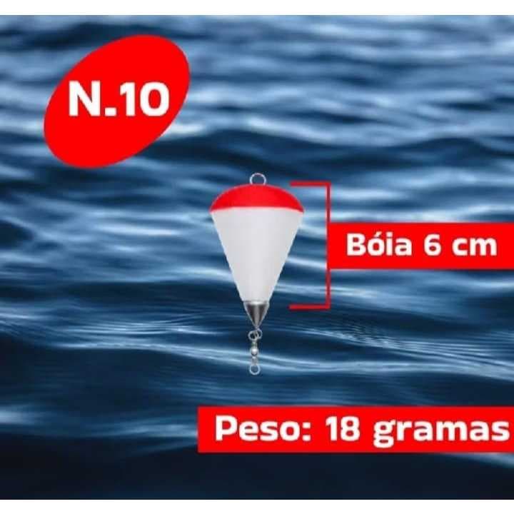 BOIA PARA PESCA  ARREMESSO KIT 06 UNIDADES N10  18-GRAMAS