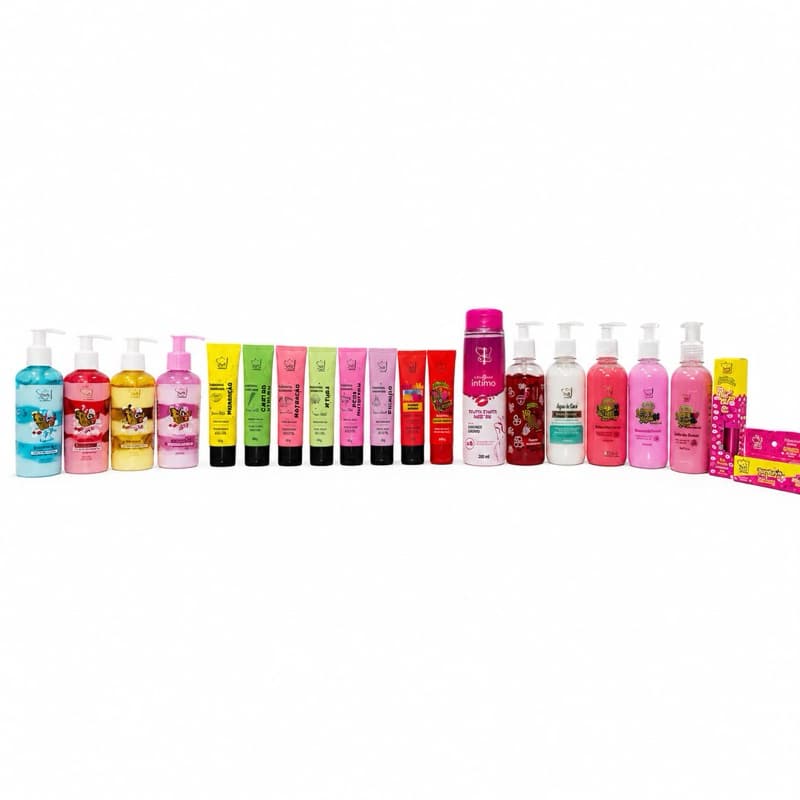 Kit 20 itens Soul Cosmeticos Hidratante corporal, sabonete, esfoliante, gloss, hidratante corpo e virilha etc.