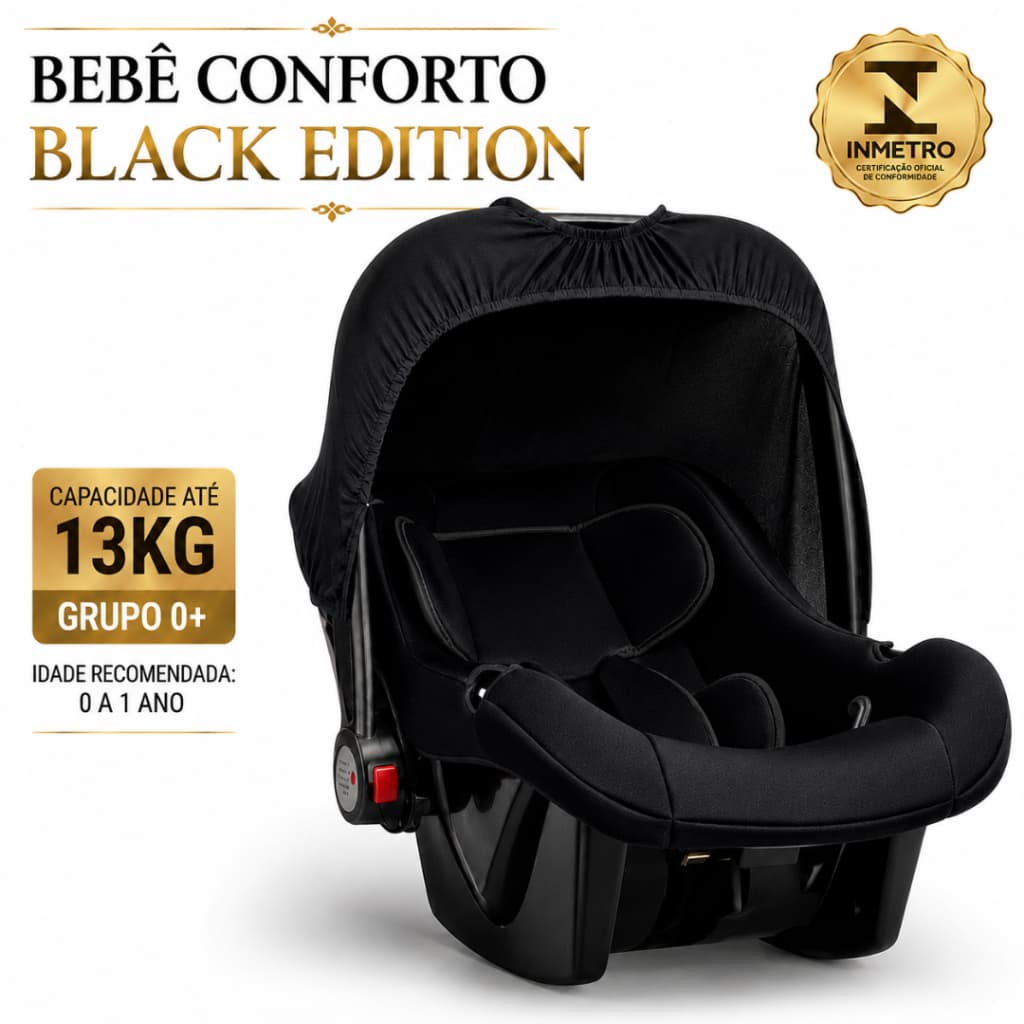 Bebê Conforto Assento para Carro Infantil (0 até 13 Kg) Recém Nascido Comfort Black Maxi Baby- Preto