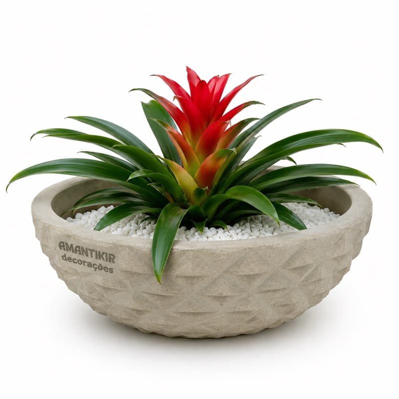 Vaso d Planta Decorativo Reciclável em Polietileno Moderno, Bacia Gold Cód. A61