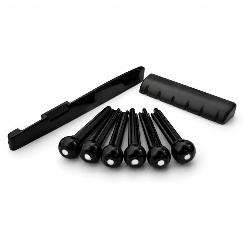 Kit Violão Folk Nut Rastilho Pinos ABS Preto Resistente