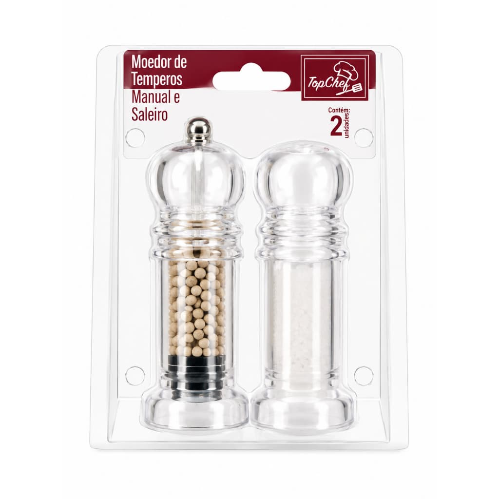 Kit Moedor de Temperos + Saleiro Top Chef