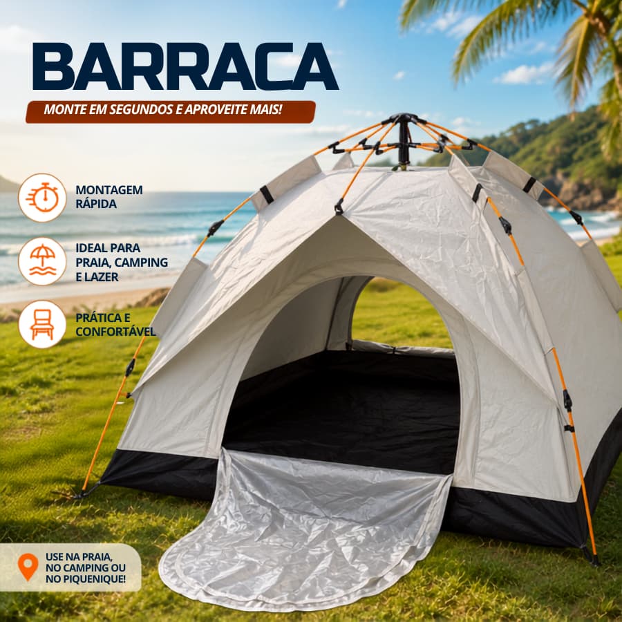 Barraca de Camping Automática 3 4 Pessoas Impermeável Montagem Rápida Oxford