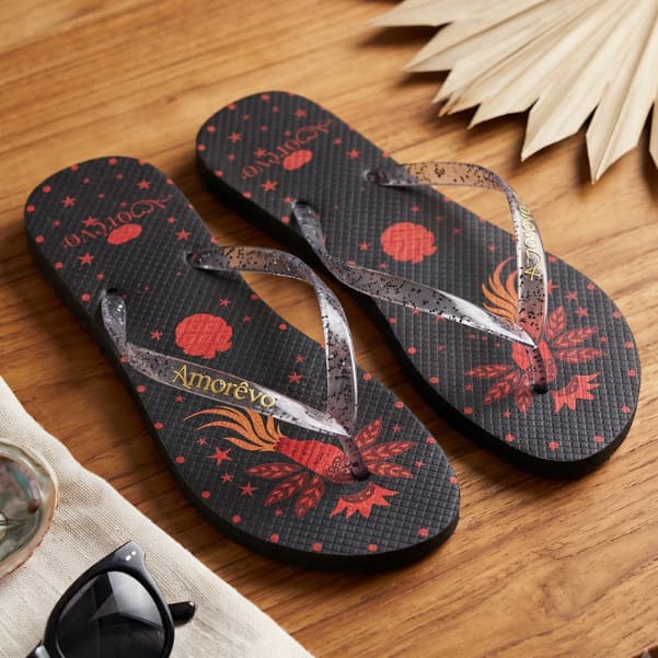 Chinelo Amorevo Feminino Estampado Macio Leve Confortável Exclusivo e Perfeito Cotidiano