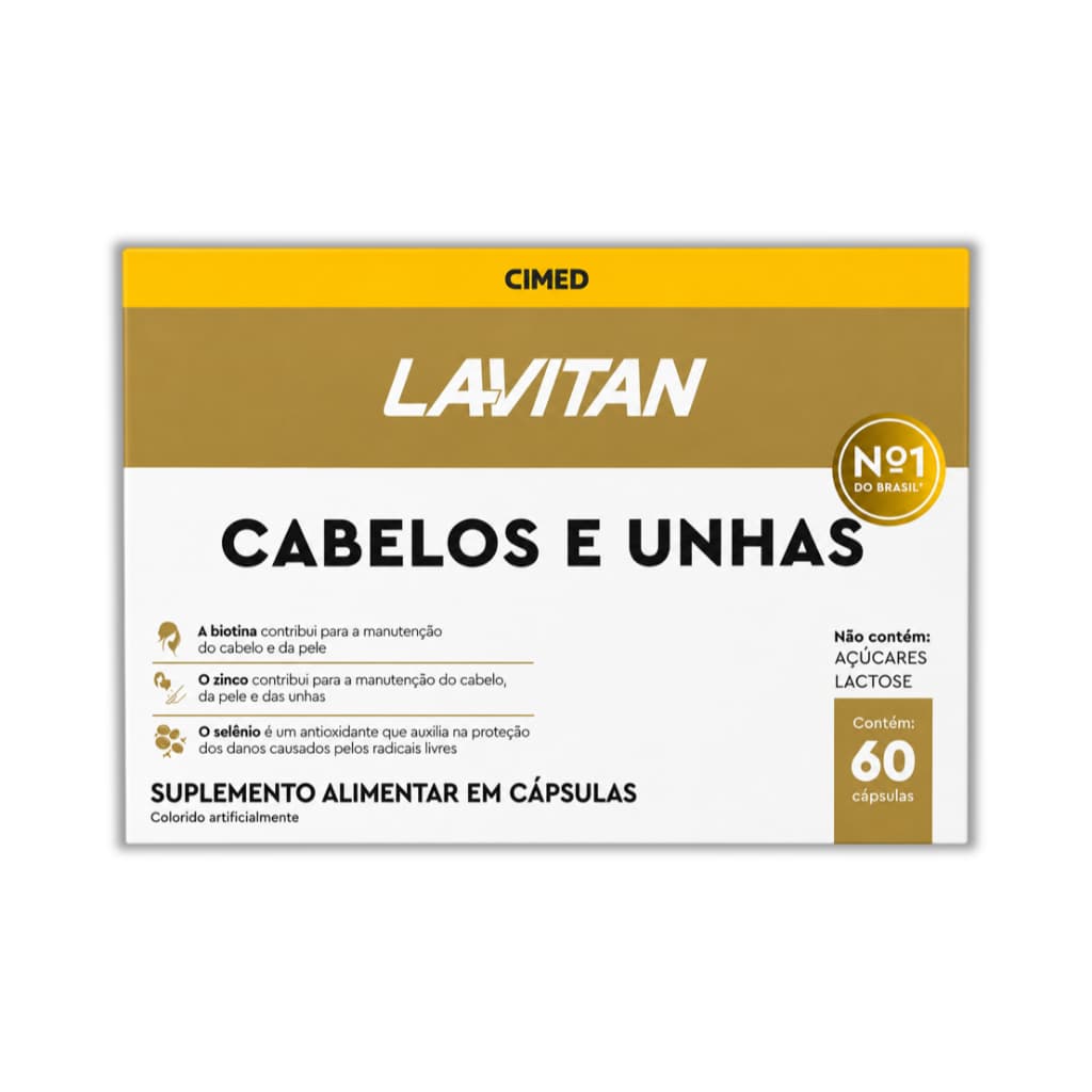 Lavitan Cabelos e Unhas Com 60 Cápusulas Vitamina e Suplemento - Cimed