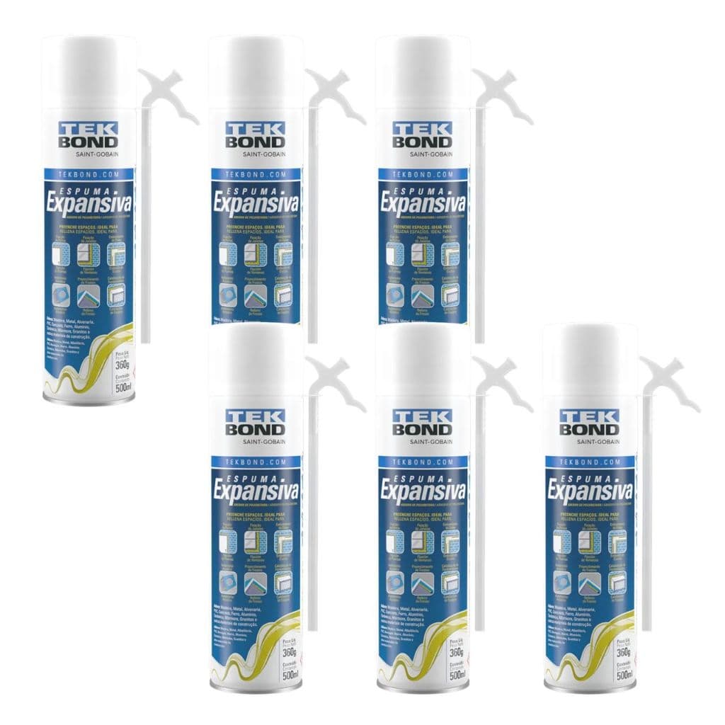 Kit 6 Espuma Expansiva De Poliuretano 500ml 360g Tekbond