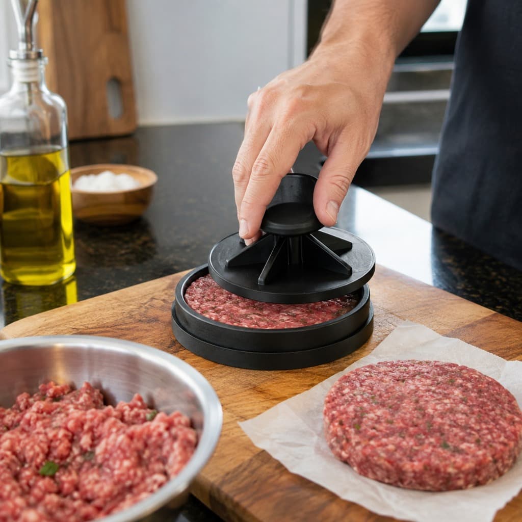 Kit 3 Molde Forma Modeladora de Hambúrguer Prensador, fazer Hambúrguer Caseiro gourmet Fácil, Rápida e Uniforme