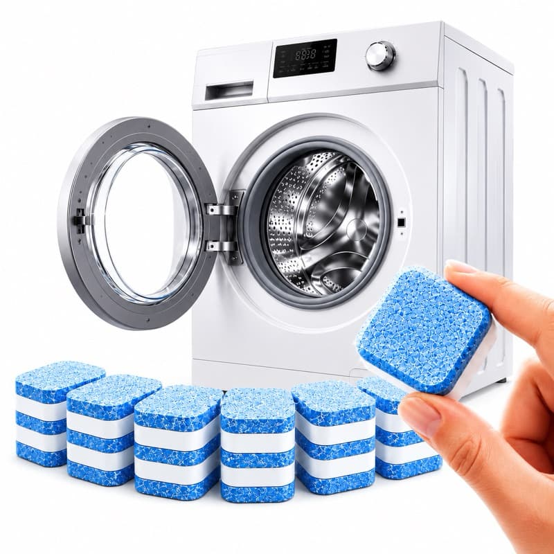 Kit Pastilhas Efervescentes Limpeza Profunda para Lavadora de Roupa - Desincrustante e Anticalcário