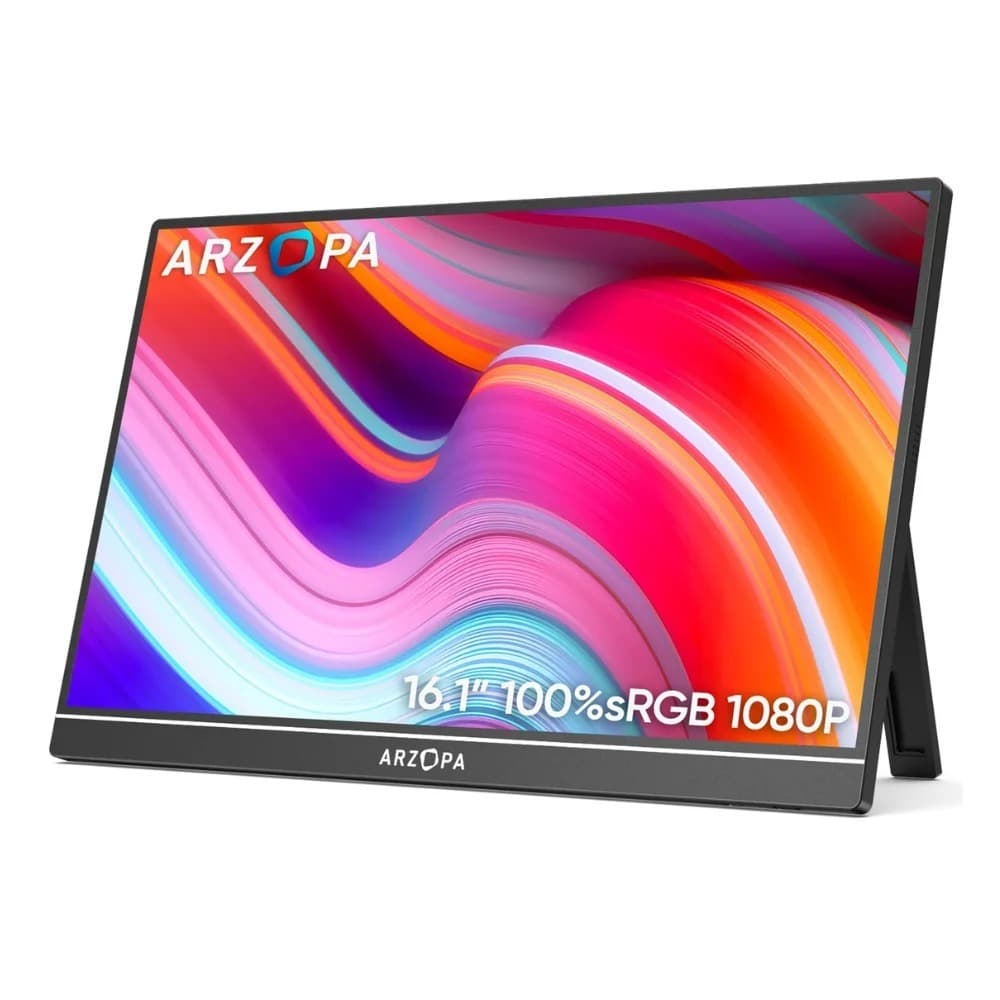 Monitor Portátil Arzopa Z1C 16,1" Cinza, Tela IPS FullHD 1080P, USB-C/Mini HDMI