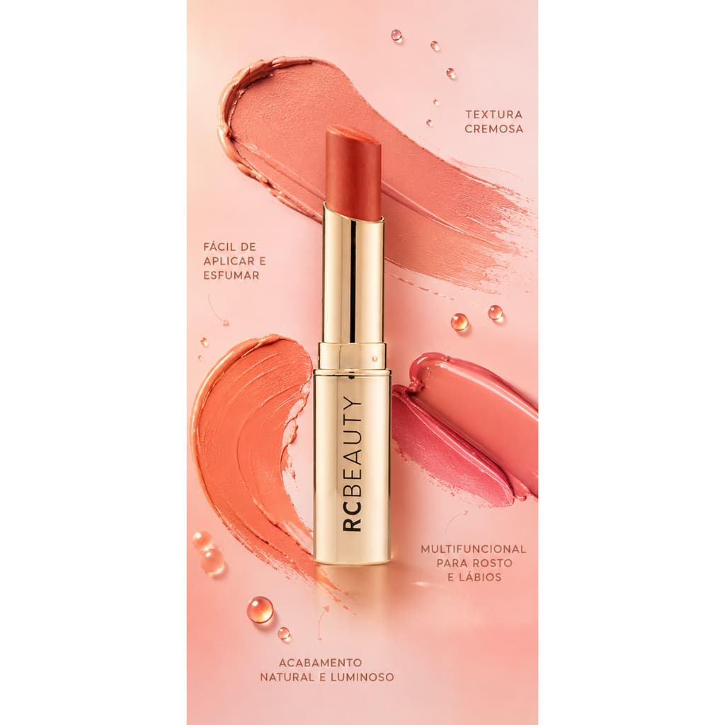 Stick Multi Creamy Blush RC Beauty 4,1g | Blush Multifuncional Cremoso