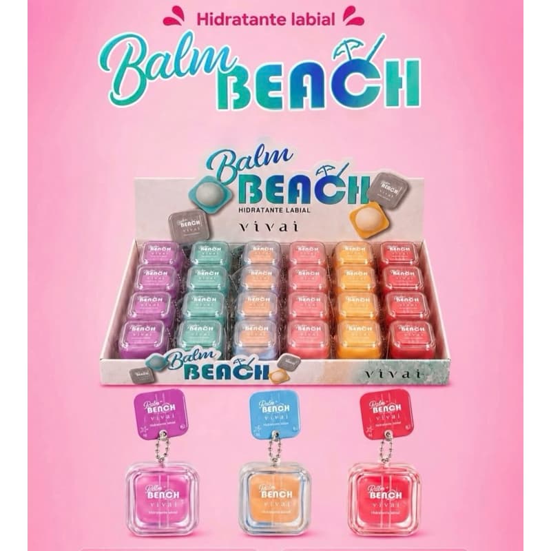 Kit 6 Balm Labial Vivai Hidratante Lábios Ressecados - Chaveiro