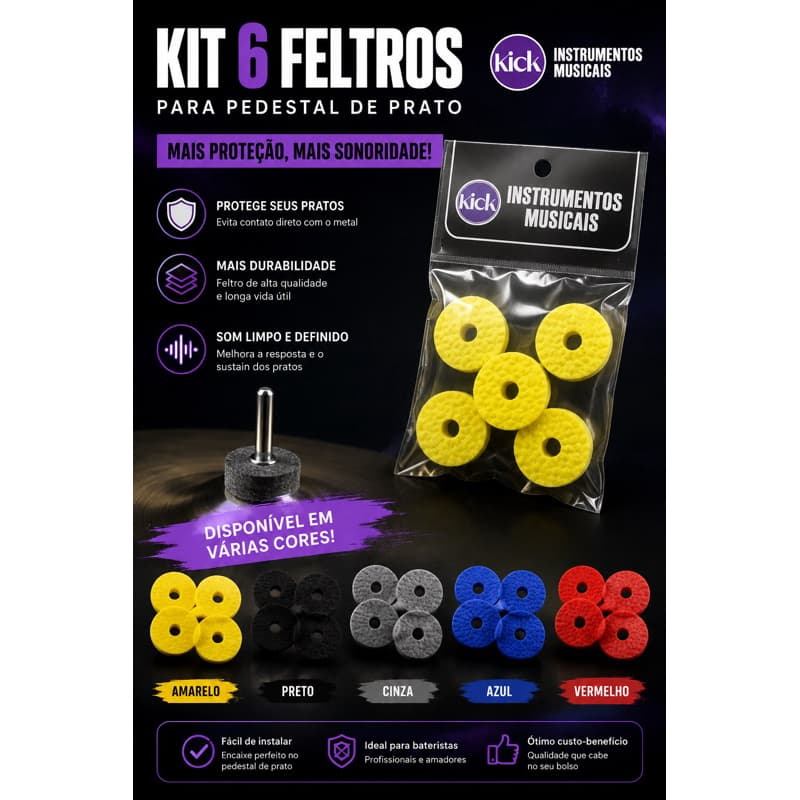 Kit 6 Feltros Para Pedestal de Prato