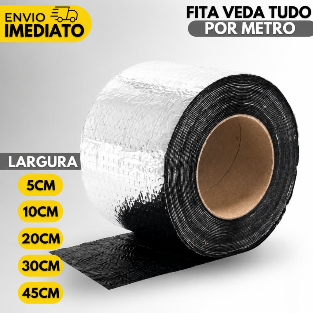 Fita Multiuso Manta Asfáltica Adesiva para Reparos - Impermeável, Autoadesiva e Aplicação a Frio