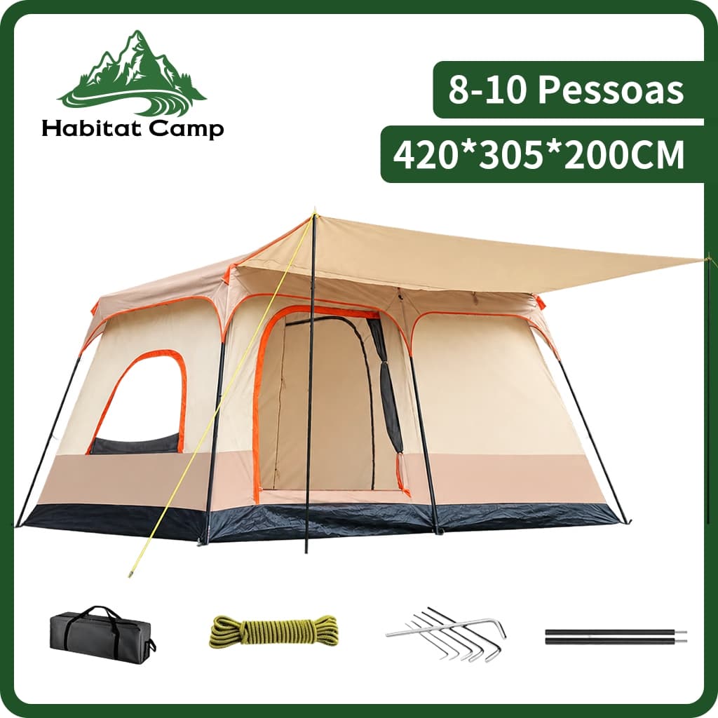 HABITAT CAMP Barraca De Acampamento Sotiay Para 10-16 Pessoas  À Prova D'água 2000 mm