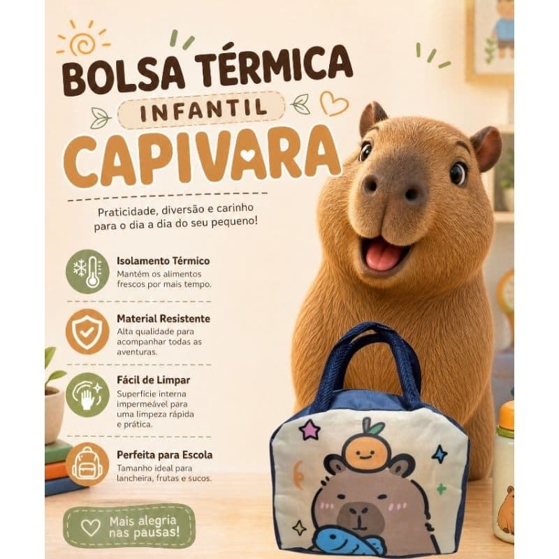 Bolsinha Térmica Infantil Lancheira Escolar