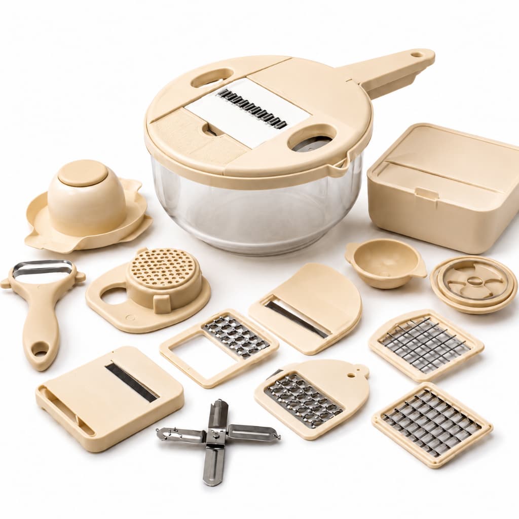 Ralador Cortador Fatiador de Legumes 12 em 1 TOP RIO Triturador Multifuncional Multiuso Casa Cozinha