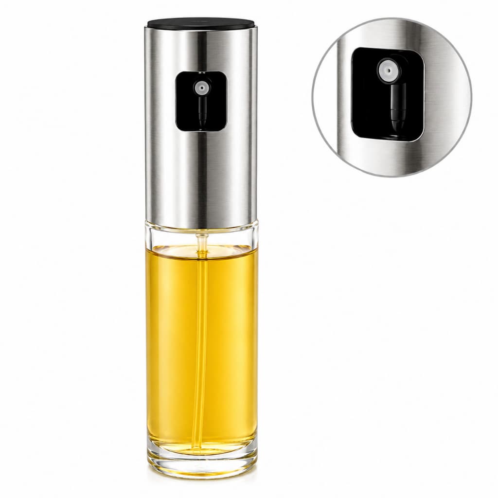 Borrifador de Azeite Vidro e Inox Spray Pulverizador 100ml Cozinha NV