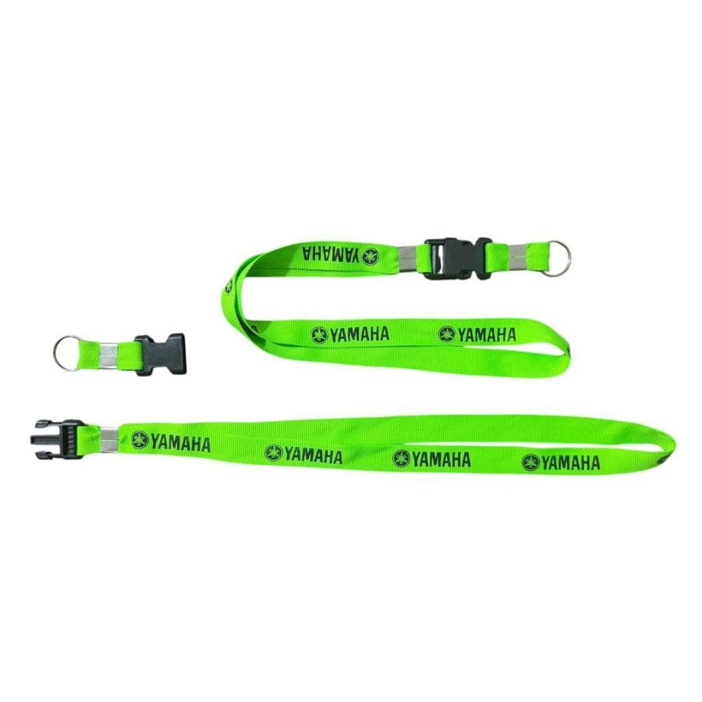 Kit 2 Cordões de Pescoço com Engate Saque Rápido YAMAHA Verde Limão p/ Chave de Moto Chaveiro Crachá