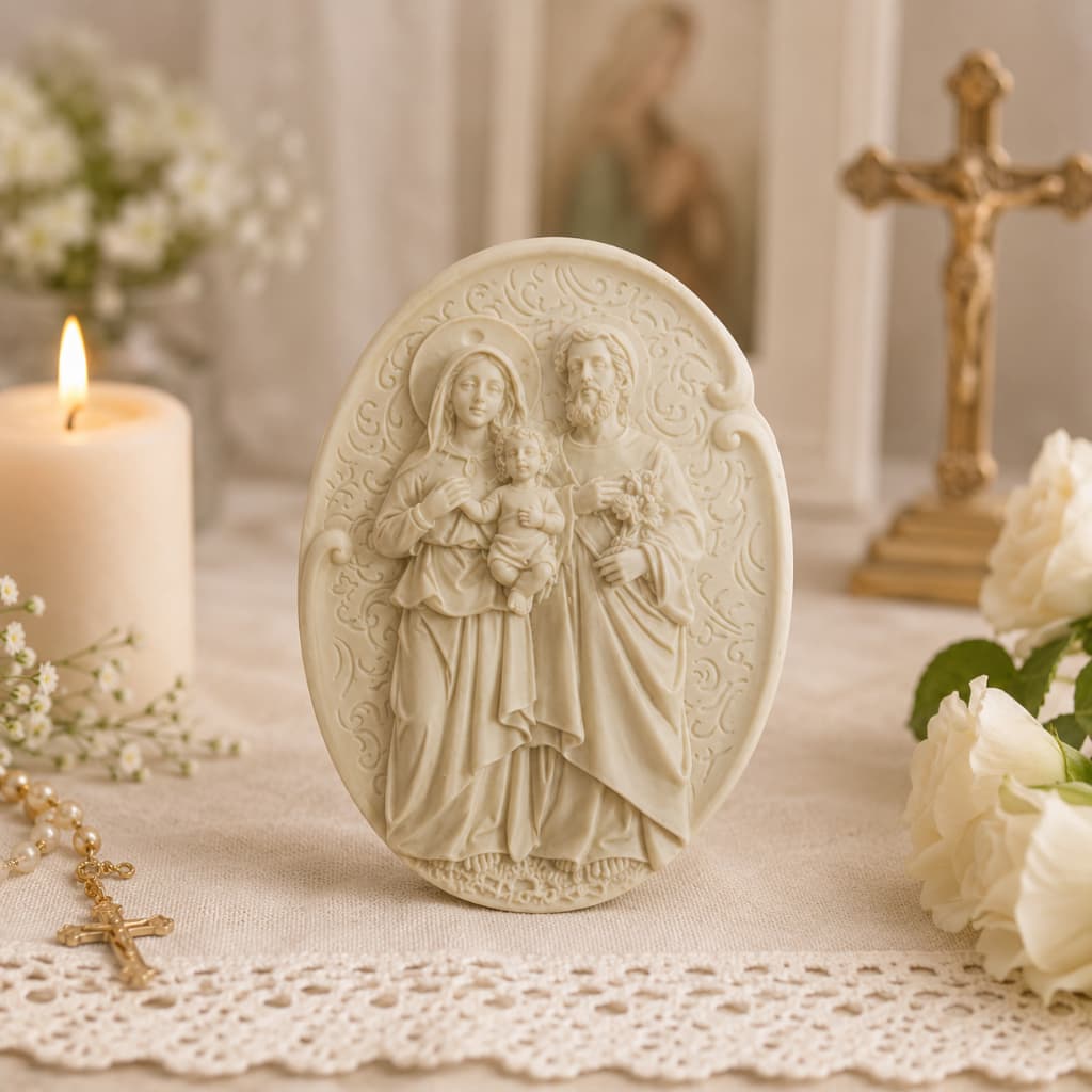 Kit 3 Placas Em Resina Sagrada Familia Lembrancinha Decoração Casamento