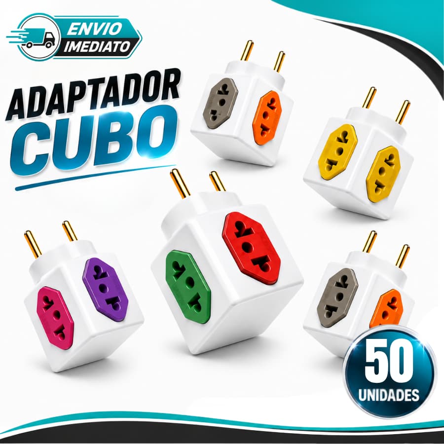 Adaptador Cubo 50 Unidades Colorido 10A/20A Universal Resistente Versátil