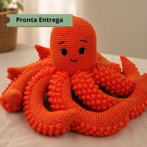 Polvinho Sensorial em Amigurumi com Miçangas | Brinquedo Sensorial Artesanal | Pronta Entrega