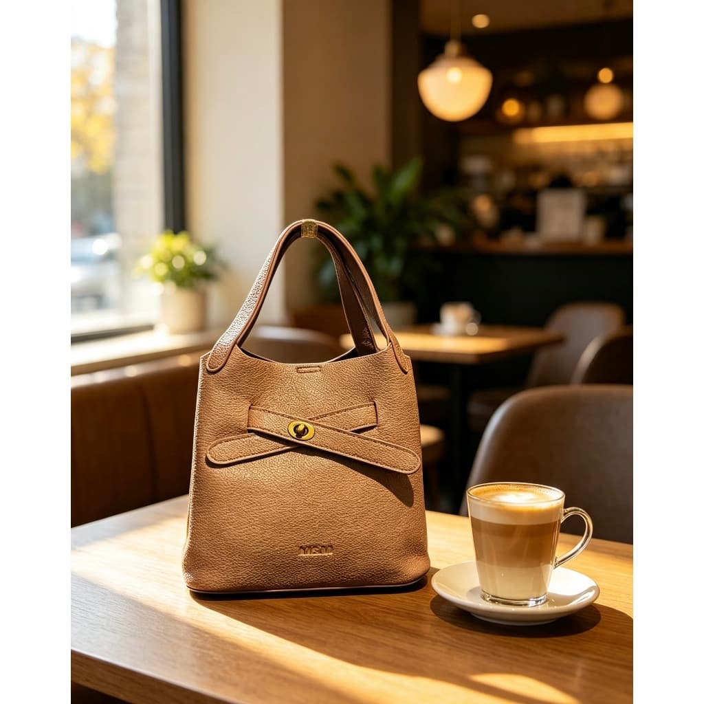 Bolsa Transversal Quadrada Preta, Couro e Tweed, Alça Larga Estampada Floral e Letras