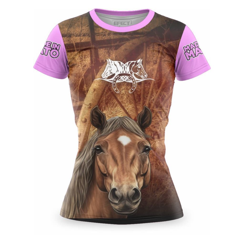 Camiseta Feminina Blusa Cavalgada Cavalo Camisa Agro Country Cowgirls Uv50