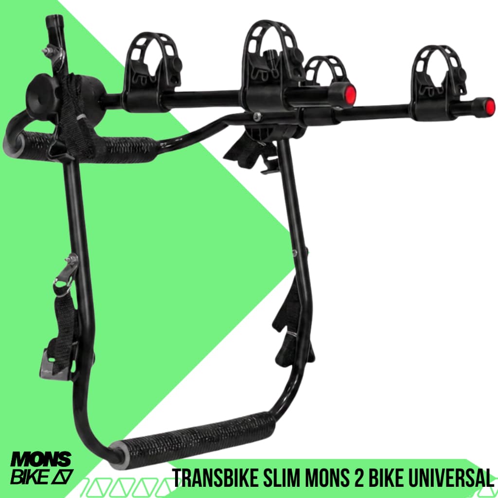 Suporte Transbike Porta Malas 2 Bikes Slim Apoio Fixo Carro Hatch Sedan SUV Metal Mons Bike Preto