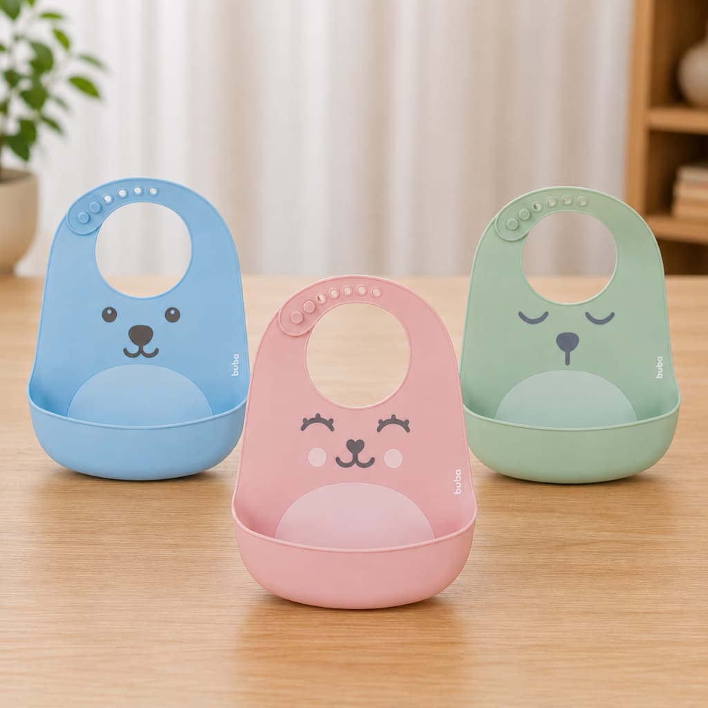 Babador Infantil de Silicone Gumy Buba com Pega Migalhas | Livre de BPA