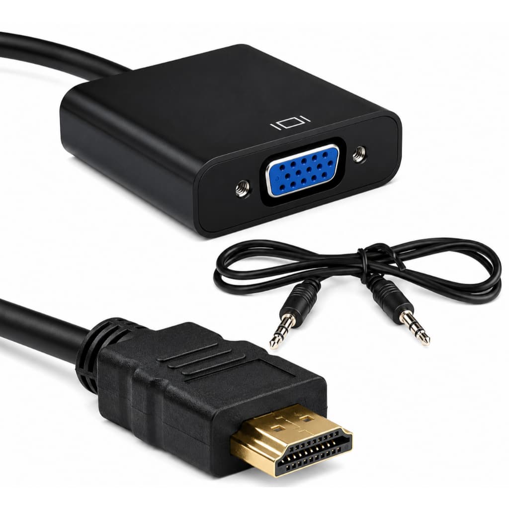 Cabo Adaptador Conversor HDMI Para VGA Com Áudio