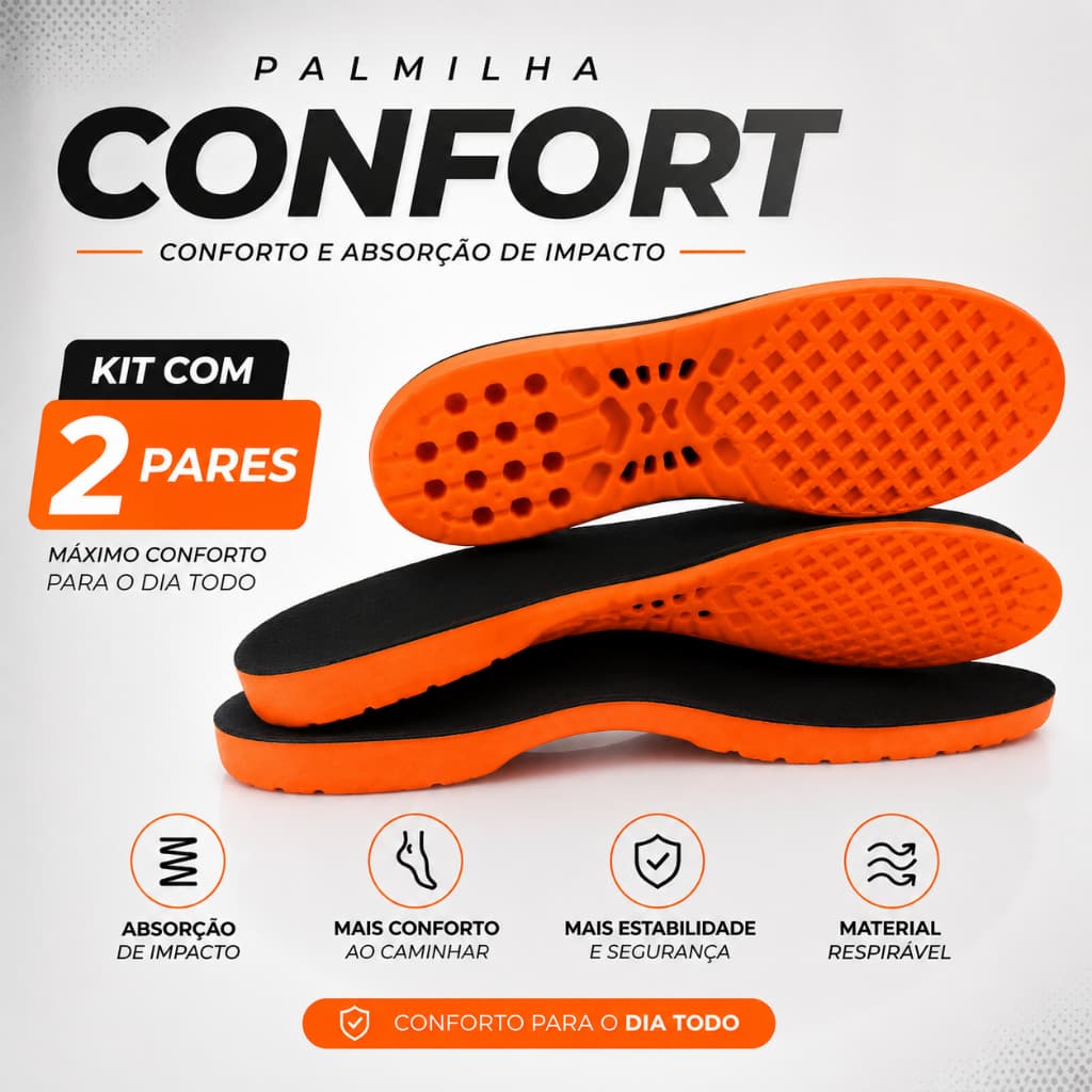Palmilha Ortopédica Em Gel Reforçada E Otimizada.